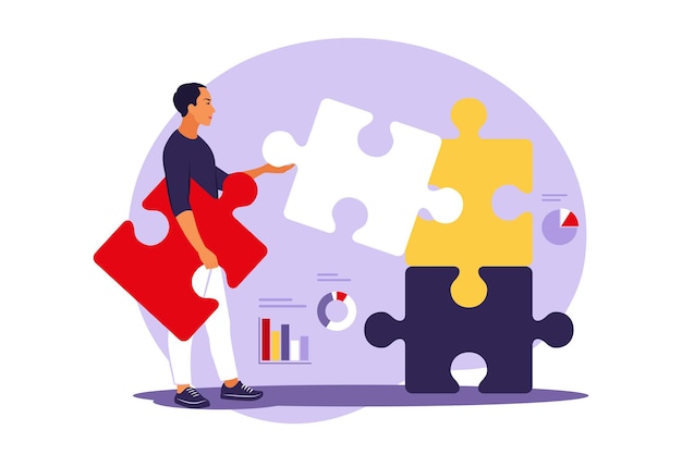 concepto de ilustración de rompecabezas de resolución de problemas