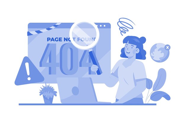 El concepto de ilustración de Search Not Foundation sobre un fondo blanco