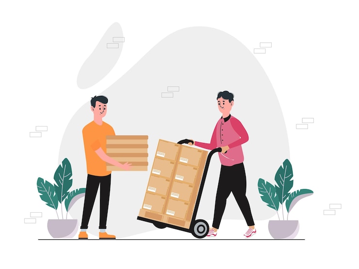 Concepto de ilustración de servicio de entrega de paquetes