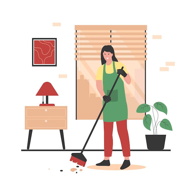 Concepto de ilustración de servicio de limpieza del hogar