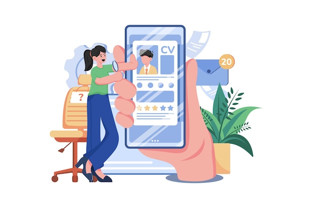 Concepto de ilustración de solicitud de contratación de trabajo