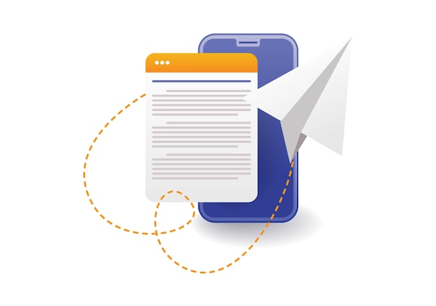 Concepto de ilustración de la tecnología de cartas de información para teléfonos inteligentes