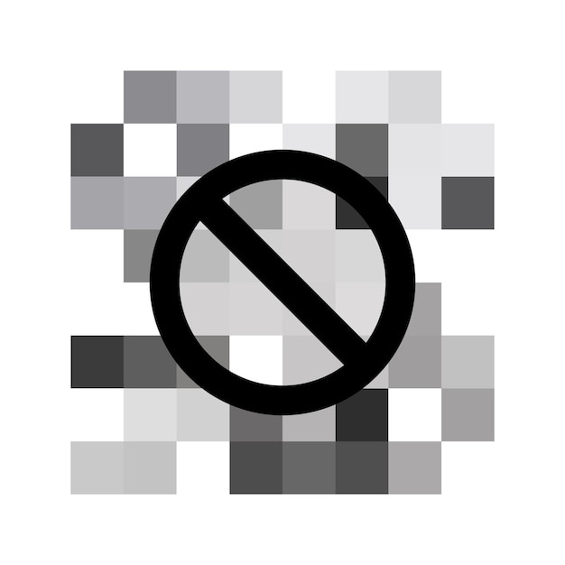 Vector concepto de ilustración de vector de diseño de estilo plano de signo de píxel censurado aislado sobre fondo blanco