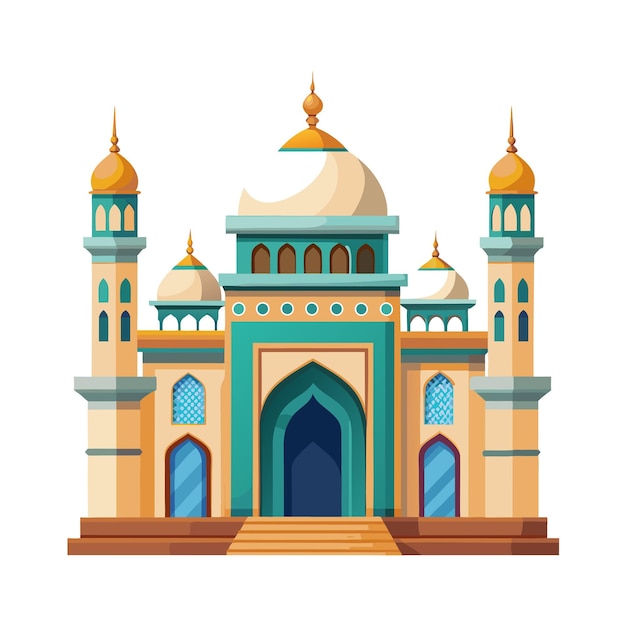 El concepto de ilustración vectorial 3D de mezquitas de diseño realista y hermoso