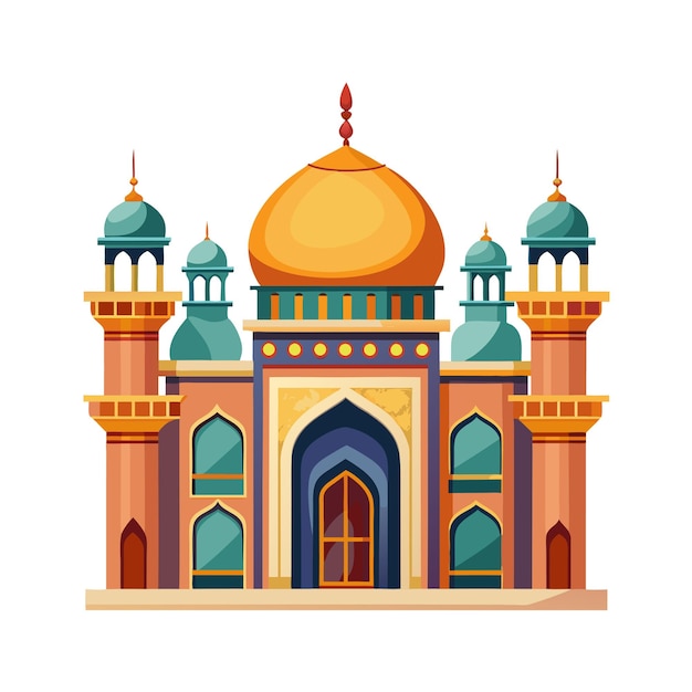 El concepto de ilustración vectorial 3D de mezquitas de diseño realista y hermoso