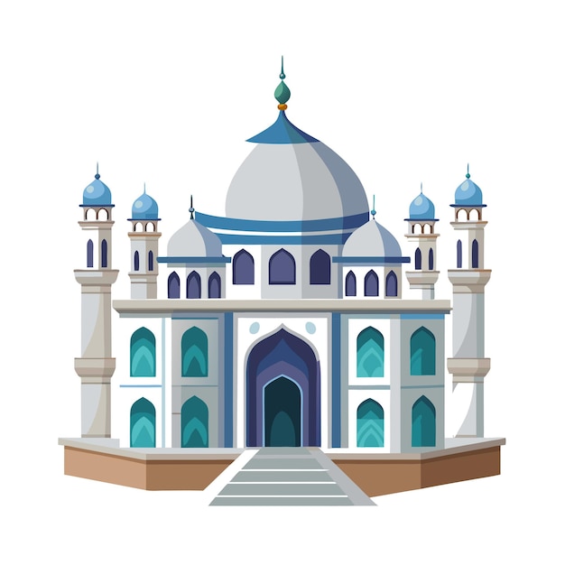 El concepto de ilustración vectorial 3D de mezquitas de diseño realista y hermoso