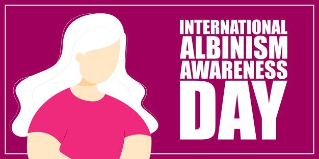 Concepto de ilustración vectorial de la bandera del Día Internacional de Concientización sobre el Albinismo