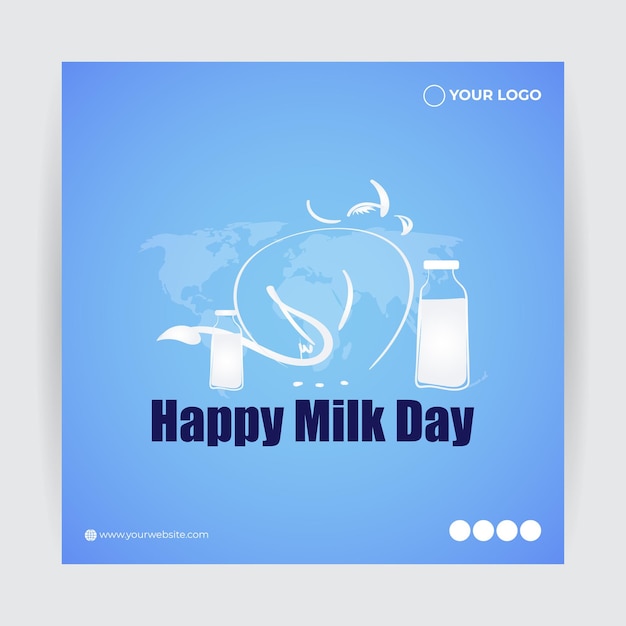 Concepto de ilustración vectorial de la bandera del día mundial de la leche