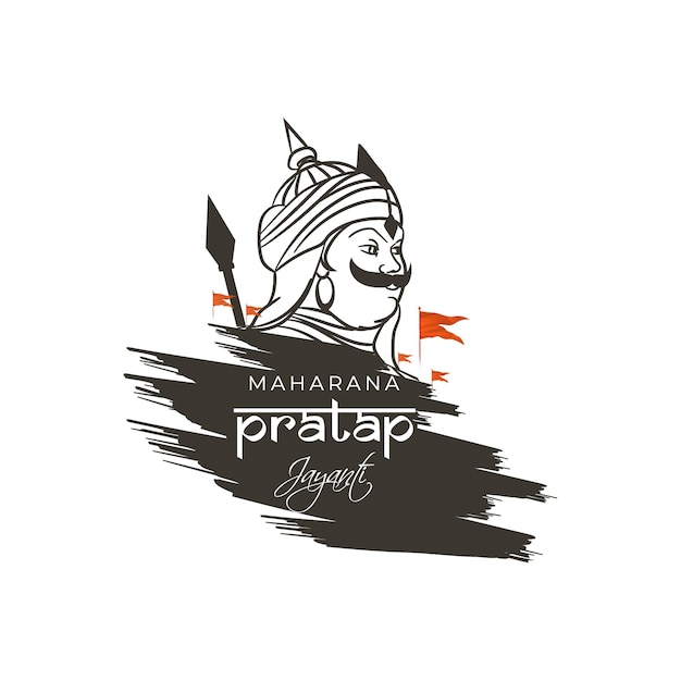 Concepto de ilustración vectorial de la bandera de Maharana Pratap Jayanti