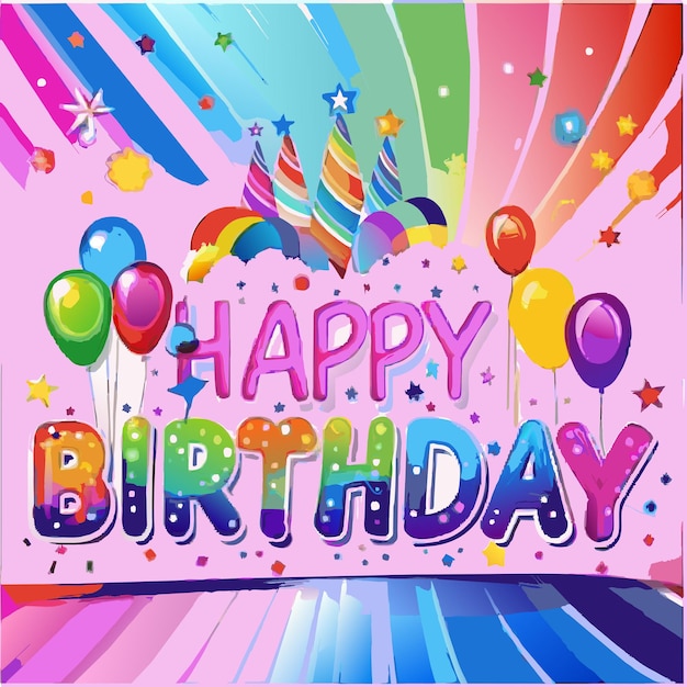 El concepto de ilustración vectorial del cartel de felicitación de cumpleaños