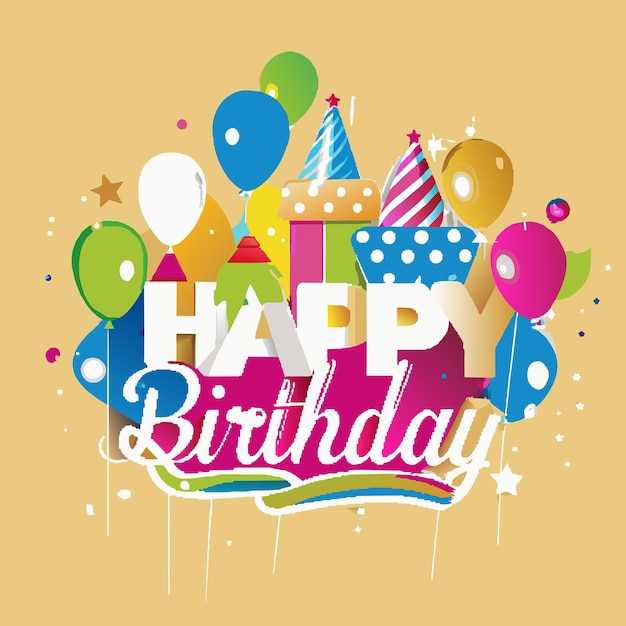 El concepto de ilustración vectorial del cartel de felicitación de cumpleaños