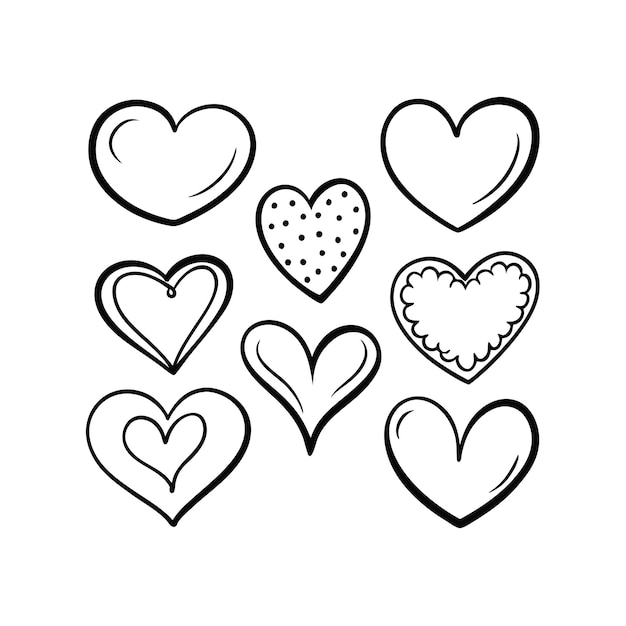 Concepto de ilustración vectorial de la colección de iconos en forma de corazón