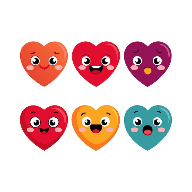 Concepto de ilustración vectorial de la colección de iconos en forma de corazón