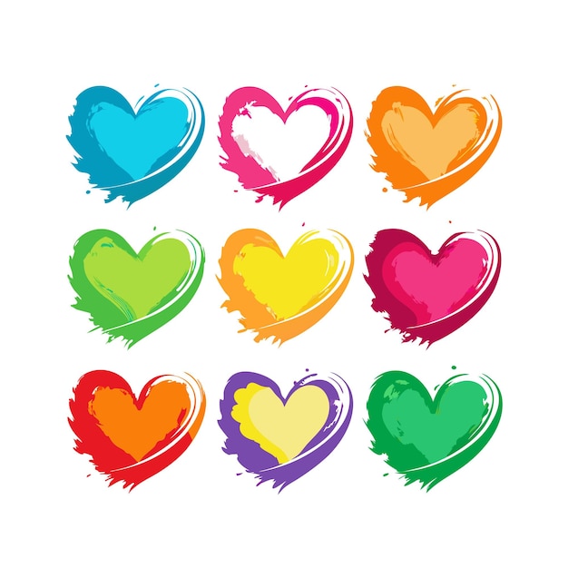 Concepto de ilustración vectorial de la colección de iconos en forma de corazón