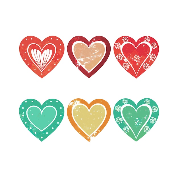 Concepto de ilustración vectorial de la colección de iconos en forma de corazón