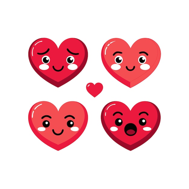 Concepto de ilustración vectorial de la colección de iconos en forma de corazón