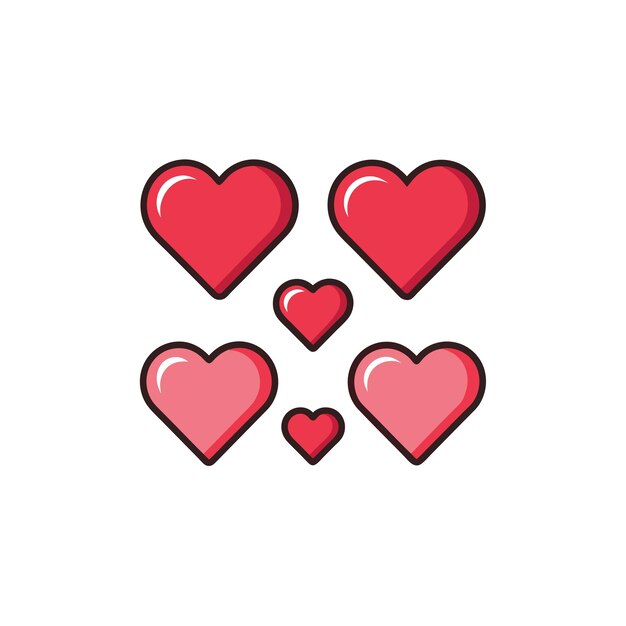 Concepto de ilustración vectorial de la colección de iconos en forma de corazón
