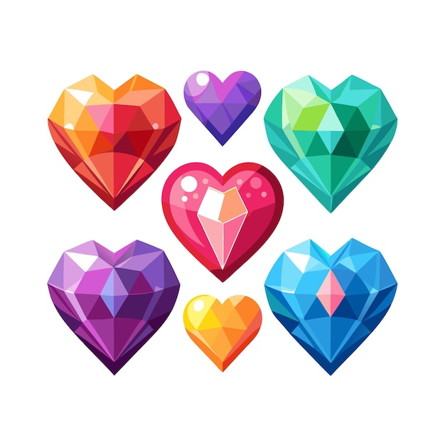 Concepto de ilustración vectorial de la colección de iconos en forma de corazón