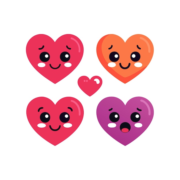 Concepto de ilustración vectorial de la colección de iconos en forma de corazón