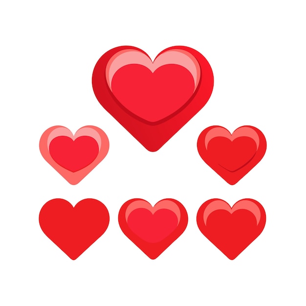 Concepto de ilustración vectorial de la colección de iconos en forma de corazón