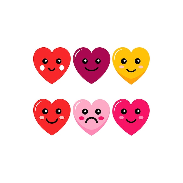 Concepto de ilustración vectorial de la colección de iconos en forma de corazón