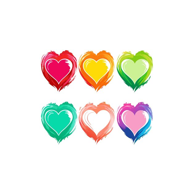 Concepto de ilustración vectorial de la colección de iconos en forma de corazón