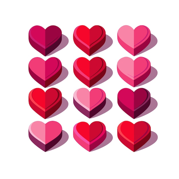 Concepto de ilustración vectorial de la colección de iconos en forma de corazón