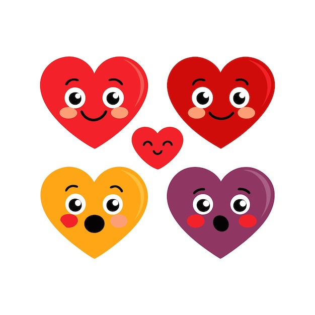Concepto de ilustración vectorial de la colección de iconos en forma de corazón