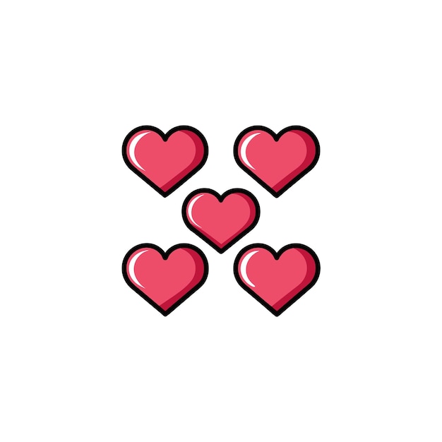 Concepto de ilustración vectorial de la colección de iconos en forma de corazón