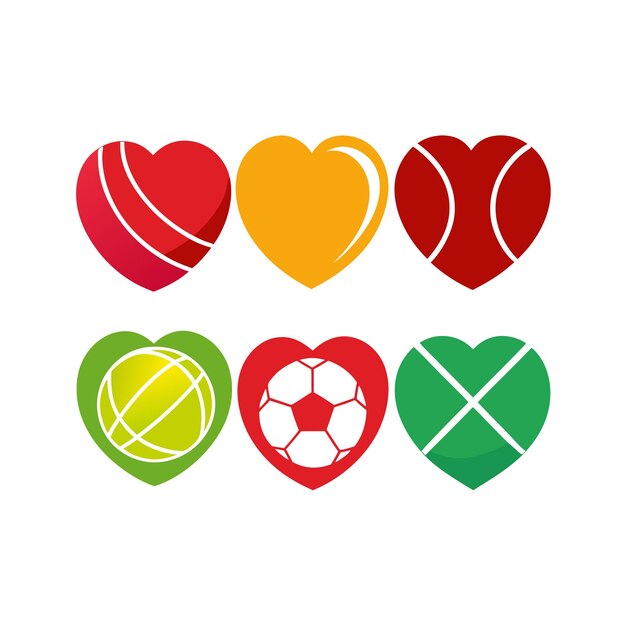 Concepto de ilustración vectorial de la colección de iconos en forma de corazón