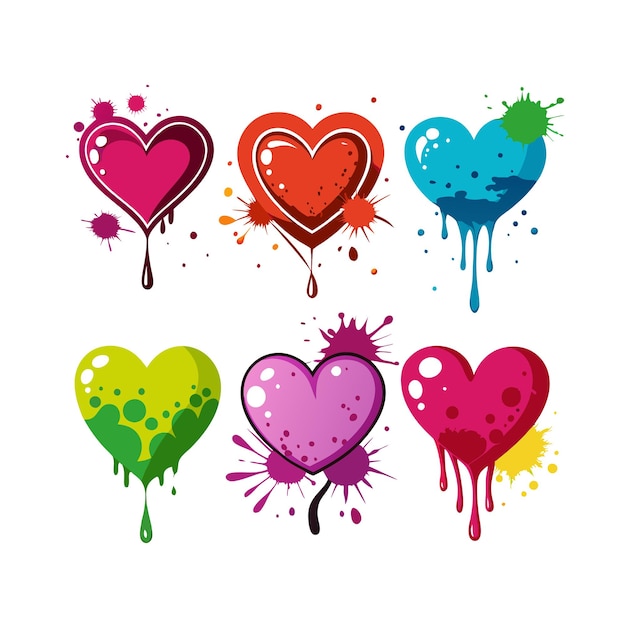 Concepto de ilustración vectorial de la colección de iconos en forma de corazón