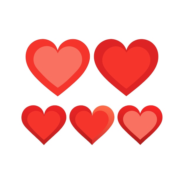 Concepto de ilustración vectorial de la colección de iconos en forma de corazón