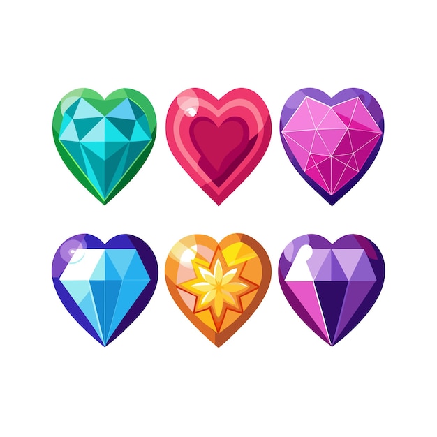 Concepto de ilustración vectorial de la colección de iconos en forma de corazón