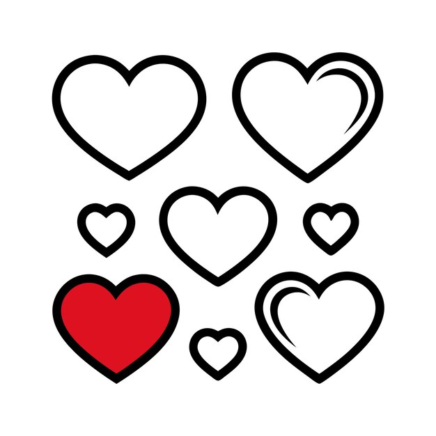 Concepto de ilustración vectorial de la colección de iconos en forma de corazón