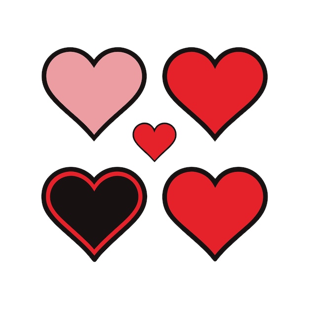 Concepto de ilustración vectorial de la colección de iconos en forma de corazón