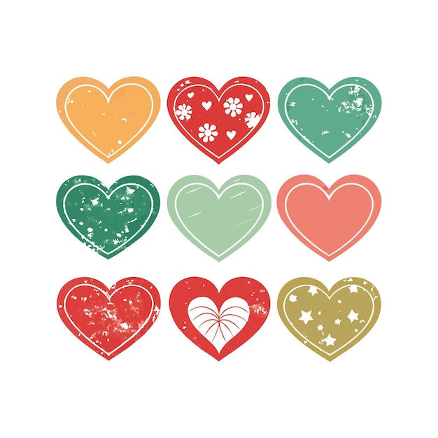 Concepto de ilustración vectorial de la colección de iconos en forma de corazón
