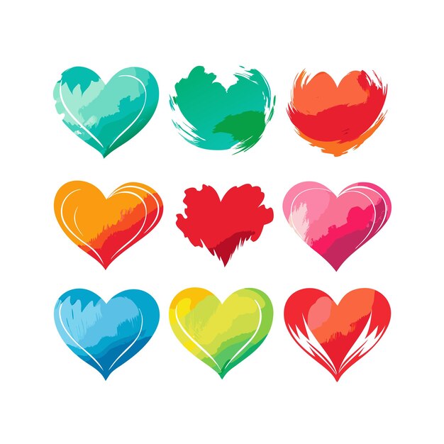 Concepto de ilustración vectorial de la colección de iconos en forma de corazón