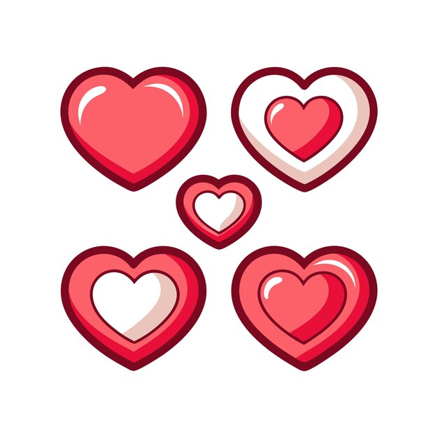 Concepto de ilustración vectorial de la colección de iconos en forma de corazón