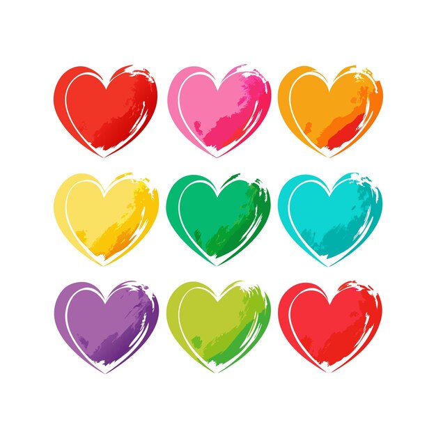 Concepto de ilustración vectorial de la colección de iconos en forma de corazón