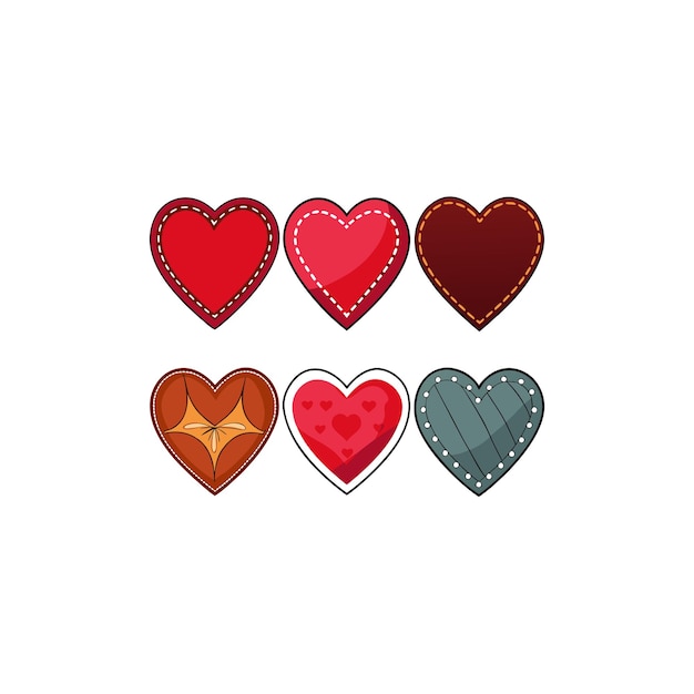 Concepto de ilustración vectorial de la colección de iconos en forma de corazón