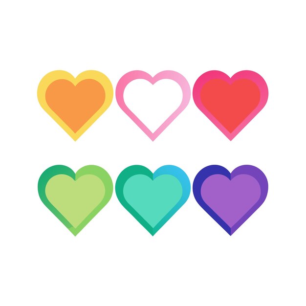 Concepto de ilustración vectorial de la colección de iconos en forma de corazón