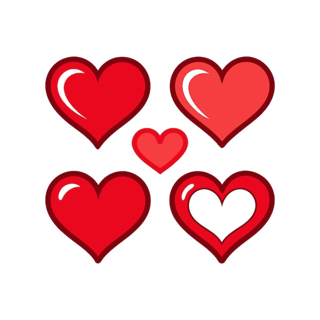 Concepto de ilustración vectorial de la colección de iconos en forma de corazón