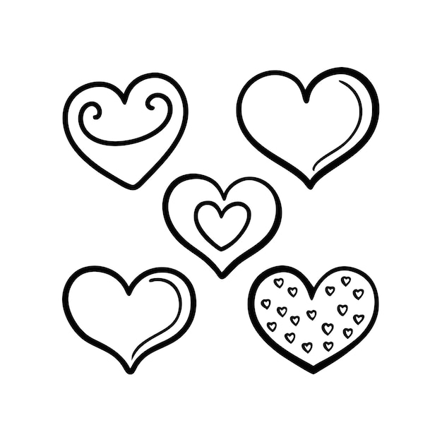 Concepto de ilustración vectorial de la colección de iconos en forma de corazón
