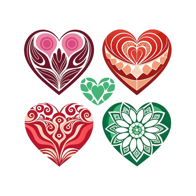 Concepto de ilustración vectorial de la colección de iconos en forma de corazón