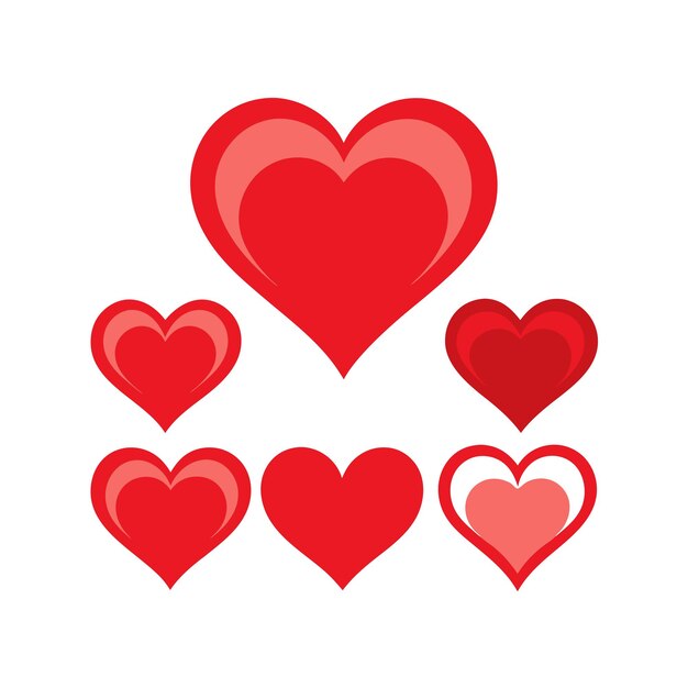 Concepto de ilustración vectorial de la colección de iconos en forma de corazón