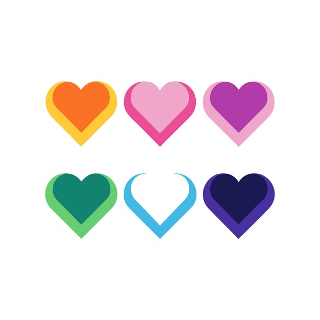Concepto de ilustración vectorial de la colección de iconos en forma de corazón