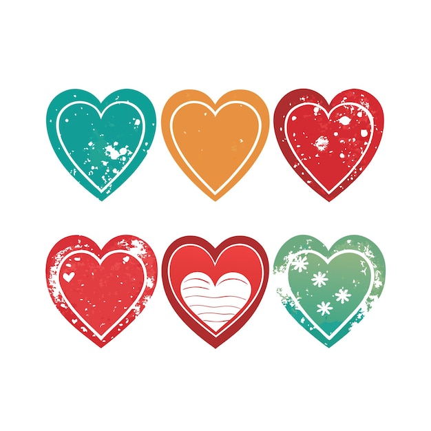 Concepto de ilustración vectorial de la colección de iconos en forma de corazón