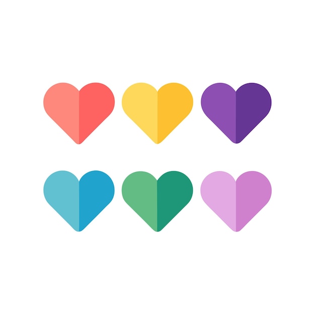 Concepto de ilustración vectorial de la colección de iconos en forma de corazón