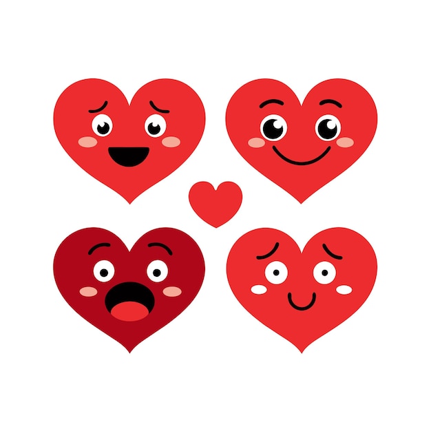 Concepto de ilustración vectorial de la colección de iconos en forma de corazón