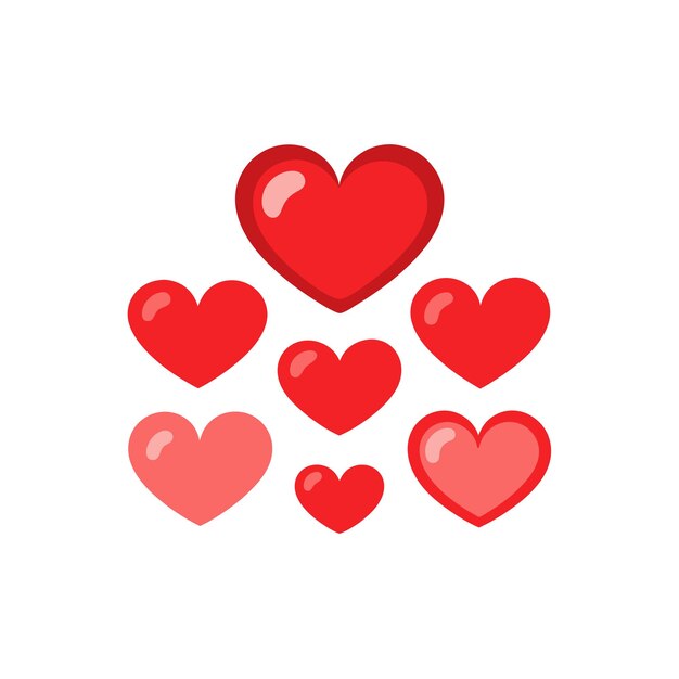 Concepto de ilustración vectorial de la colección de iconos en forma de corazón